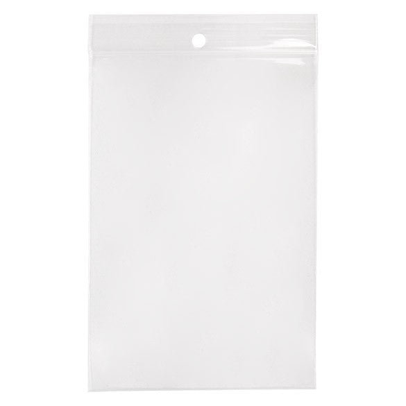 Sachet zip à transparence cristalline avec trou de suspension 10,2x15,2cm (100 pièces) [ZR46]