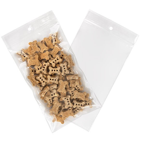Sachet zip à transparence cristalline avec trou de suspension 10,2x17,8cm (100 pièces) [ZR47]
