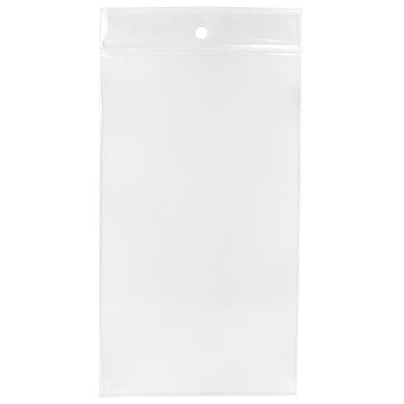 Sachet zip à transparence cristalline avec trou de suspension 10,2x17,8cm (100 pièces) [ZR47]