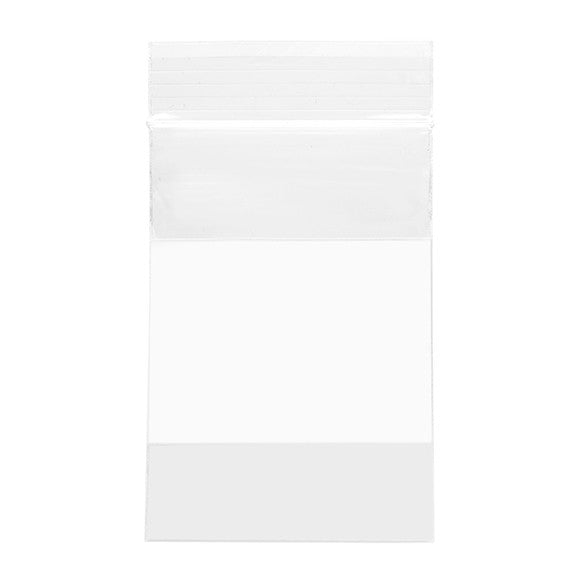 Sacchetto trasparente con chiusura a pressione e spazio di scrittura 5x7.5cm PP 50 microns (100 pezzi) [ZWC23]