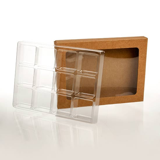 Scatole in carta kraft per pasticceria artigianale 12 pezzi 8.9 x 2.1 x 13,8cm (25 pezzi) [CNDY271]