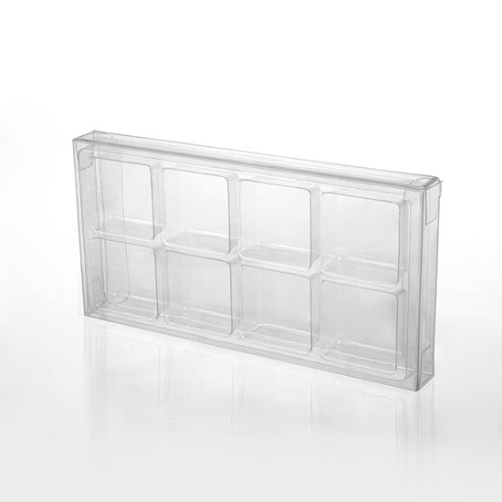 Scatole trasparenti per pasticceria artigianale - 8 pezzi  7 x 1,4 x 13,8cm (25 pezzi) [CNDY272]