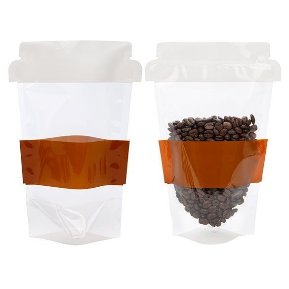 Doypack en forme de tasse à café 15.2x8.9x22.9cm (100 pièces) [SP7C]