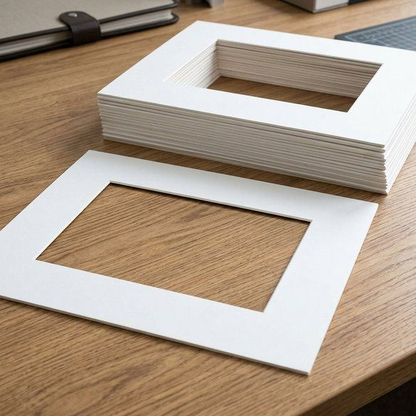 Passe-partout bianco 19.1x24.1cm Finestra - Dimensioni esterne 27.9x35.6cm (25 pezzi) [MS30027]