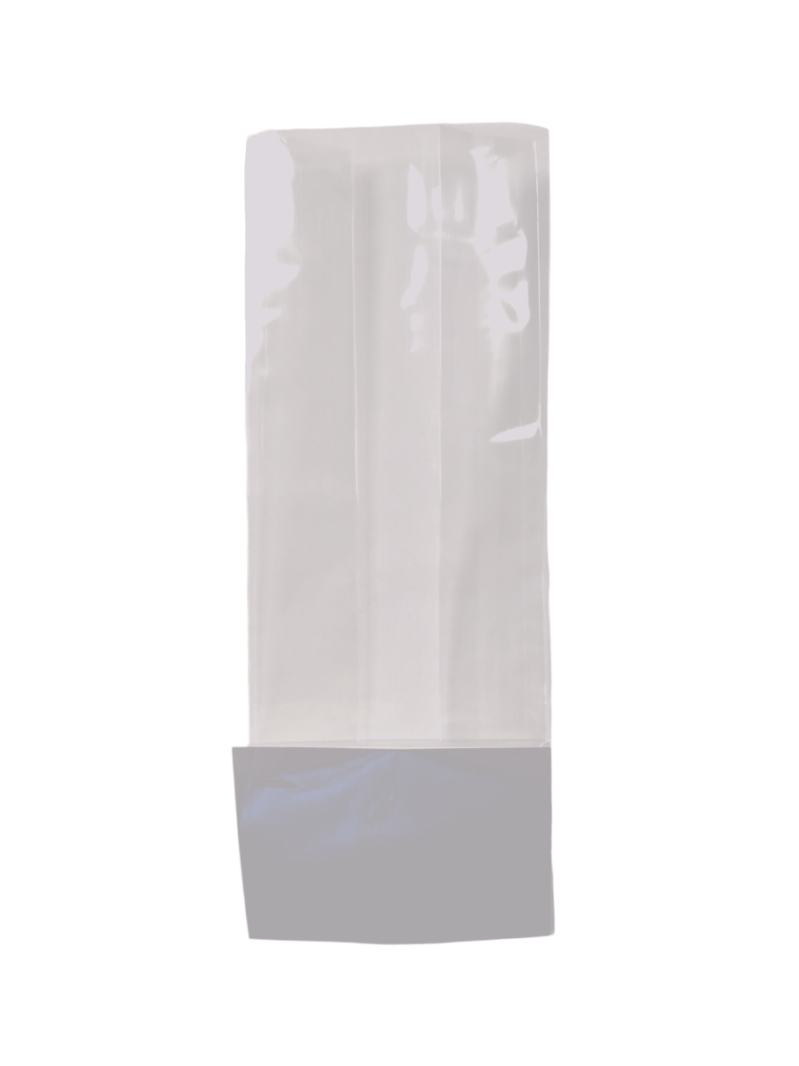 Sacchetto SOS trasparente 7x5x18.5 cm con carta argentata (100 pezzi) [CP-FGPB6]