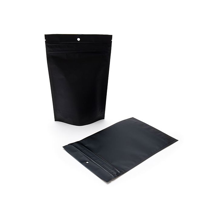 Busta doypack a prova di bambino nero opaco 14,9x6,4x23,2cm (100 pezzi) [CRP7MB]