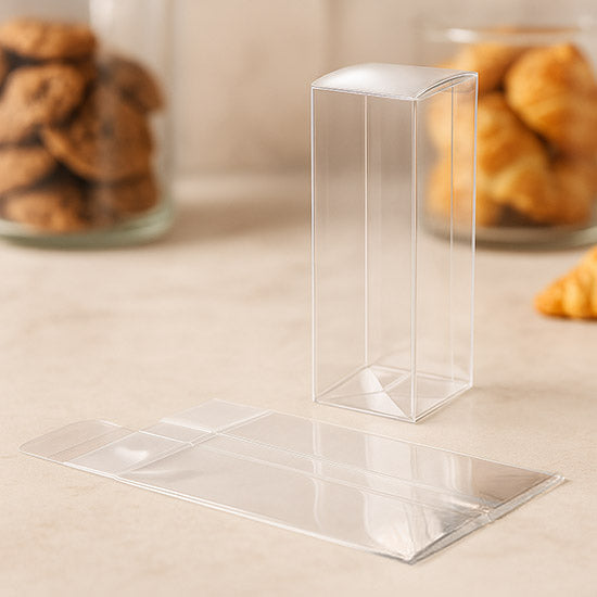 Boîtier cadeau à transparence cristalline avec fond pop up  4.1 x 4.1 x 12.7cm  (25 Pièces)  [PLB34]