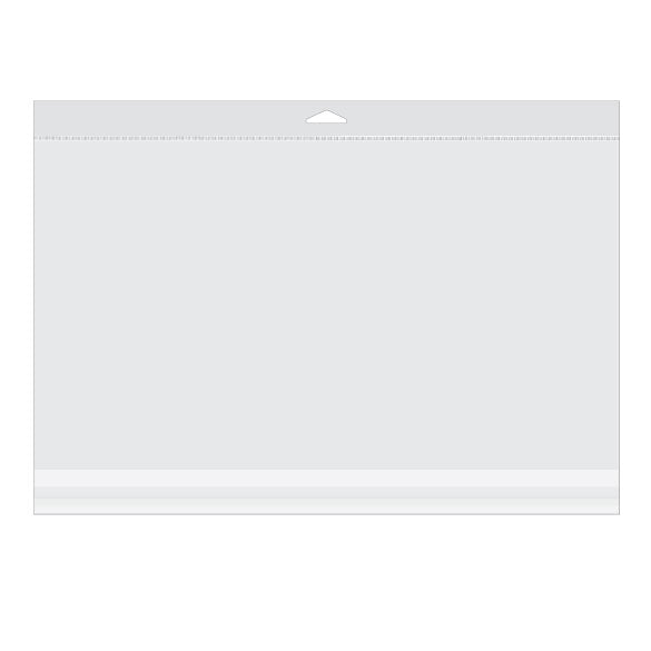 Sachet à trou de suspension refermable à transparence cristalline 42.9x24.2cm (100 pièces) [HB16X9]