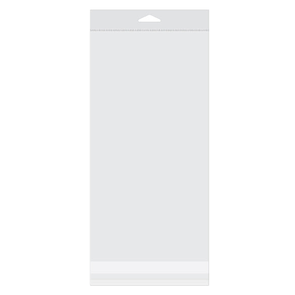 Sachet à trou de suspension refermable à transparence cristalline 15.7x30.6cm (100 pièces) [HB612S]