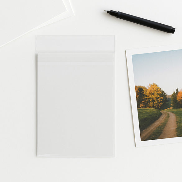 Sachet plastique OPP transparence cristalline avec rabat sécurisé 10.8x15.6cm (100 pièces) [PR4X6]