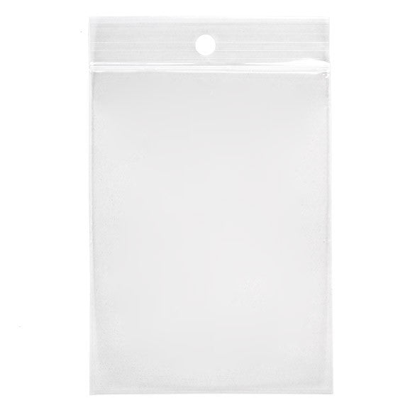 Sachet zip à transparence cristalline 75 microns avec trou pour suspension 7x9,5cm (100 pièces) [Z3R23XL]