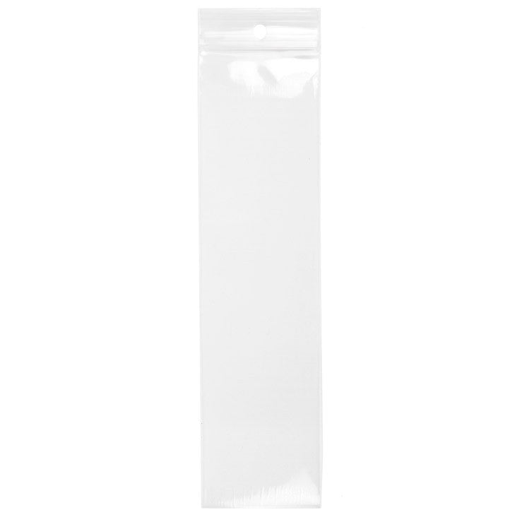 Druckverschlussbeutel mit Aufhängeloch 5x20.5cm Transparent PP 75 Mikron (100 Stück) [Z3R28]