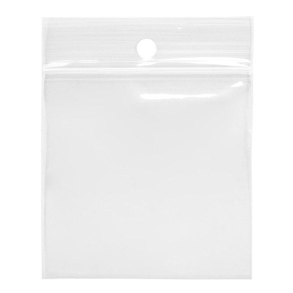Sacchetto trasparente con chiusura a pressione e foro 6.5x6.5cm PP 75 microns (100 pezzi) [Z3R2H2H]