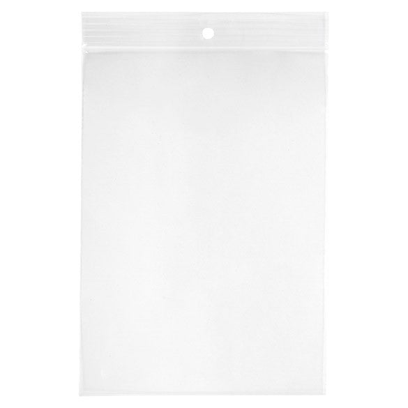 Druckverschlussbeutel mit Aufhängeloch 12.5x18cm Transparent PP 75 Mikron (100 Stück) [Z3R57]