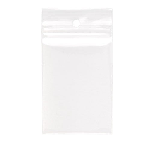 Sachet zip à transparence cristalline 100 microns avec trou pour suspension 5,1x7,6cm (100 pièces) [Z4R23]