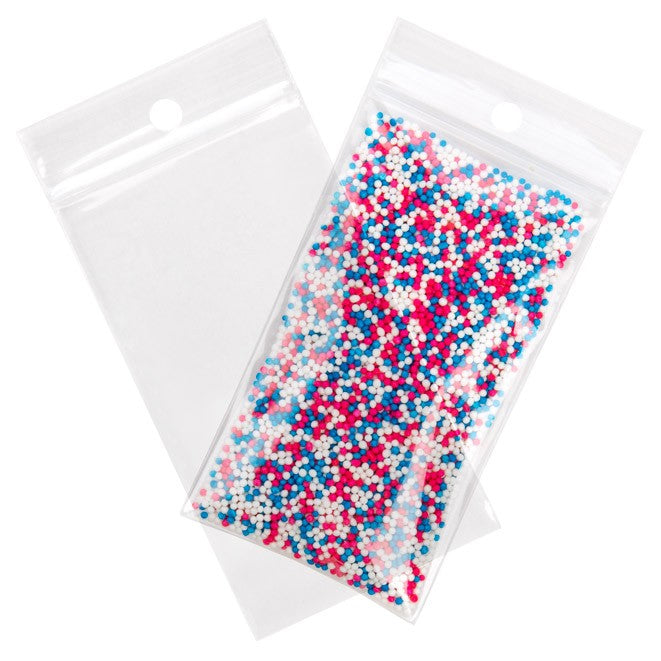 Druckverschlussbeutel mit Aufhängeloch 5.1x8.9cm Transparent PP 50 Mikron (100 Stück) [ZR23H]