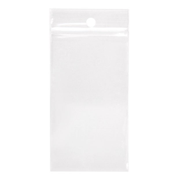 Druckverschlussbeutel mit Aufhängeloch 5.1x8.9cm Transparent PP 50 Mikron (100 Stück) [ZR23H]
