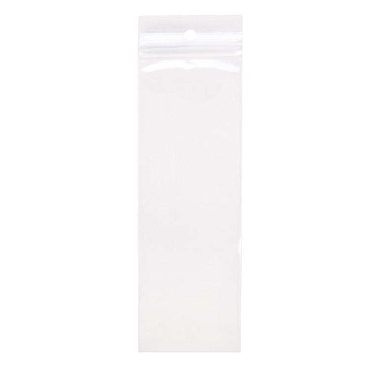 Sachet zip à transparence cristalline avec trou de suspension 5,1x15,2cm (100 pièces) [ZR26]