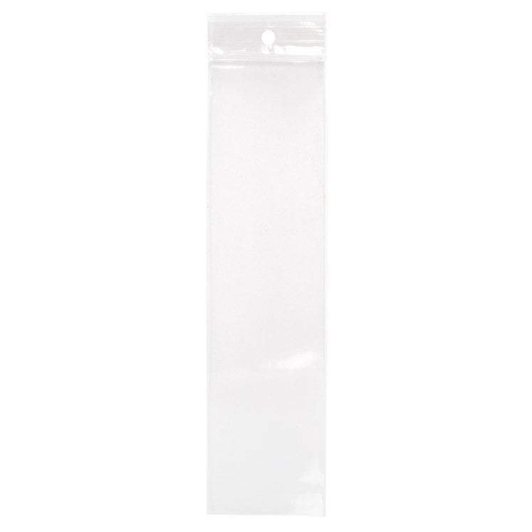 Sachet zip à transparence cristalline avec trou de suspension 5,1x20,3cm (100 pièces) [ZR28]