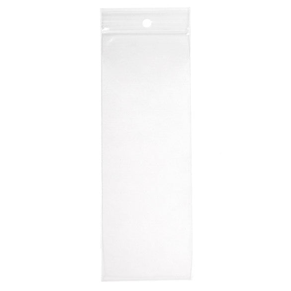 Sacchetto trasparente con chiusura a pressione e foro 6.5x18cm PP 50 microns (100 pezzi) [ZR2H7]