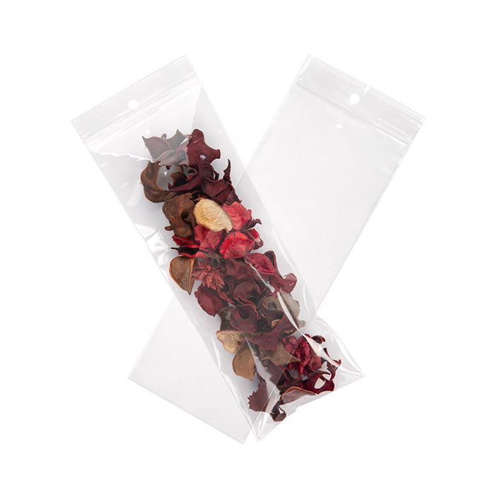 Grip Seal Bags with Hang and Vent-hole 7.5x20.5cm Crystal Clear PP 50 micron