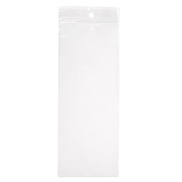 Druckverschlussbeutel mit Euroloch 7.5x20.5cm Transparent PP 50 Mikron (100 Stück) [ZR38V]