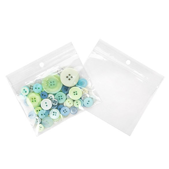 Sachet zip à transparence cristalline avec trou de suspension 10,2x7,6cm (100 pièces) [ZR43]