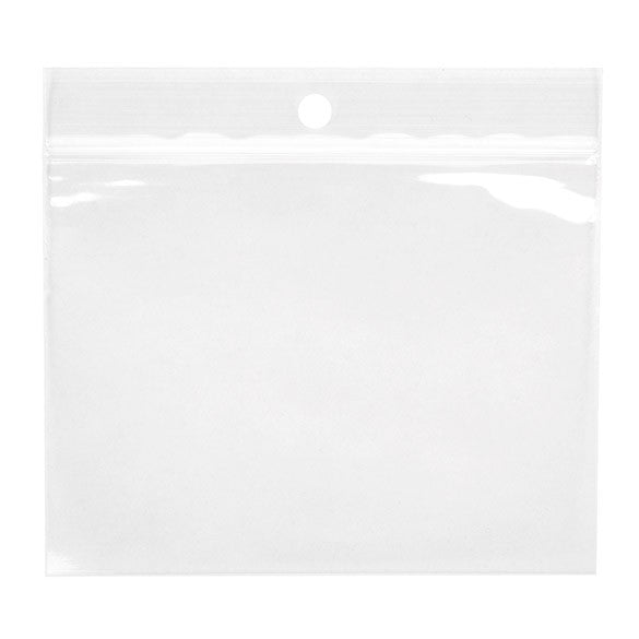 Sachet zip à transparence cristalline avec trou de suspension 10,2x7,6cm (100 pièces) [ZR43]