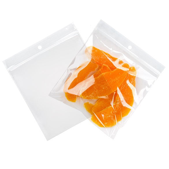 Sachet zip à transparence cristalline avec trou de suspension 12,7x12,7cm (100 pièces) [ZR55]