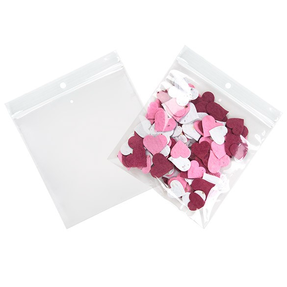 Sacchetto trasparente con chiusura a pressione, foro e foro per l'aerazione 12.5x12.5cm PP 50 microns (100 pezzi) [ZR55V]