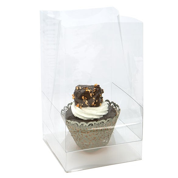 Sacchetti Cupcake con fondo in carta per 1 cupcake 10,2x10,2x17,8cm (100 pezzi) [CBG4]