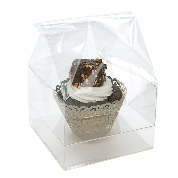 Sacchetti Cupcake con fondo in carta per 1 cupcake 10,2x10,2x17,8cm (100 pezzi) [CBG4]