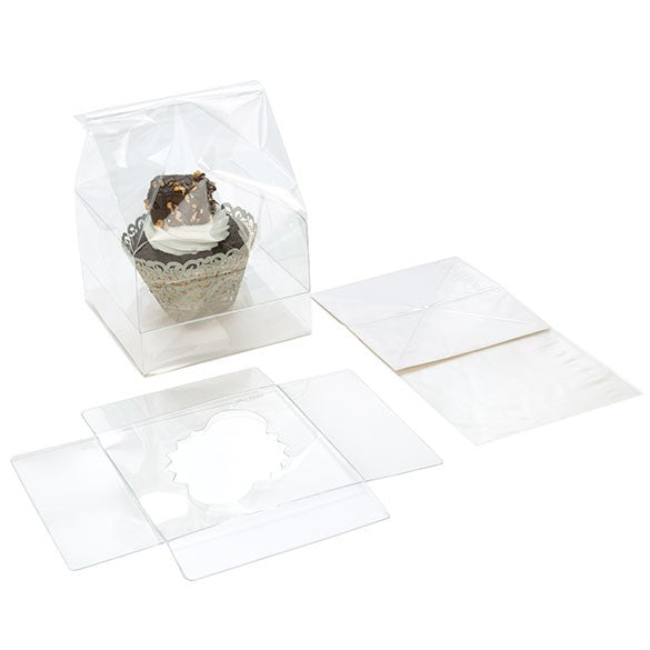 Sacchetti Cupcake con fondo in carta per 1 cupcake 10,2x10,2x17,8cm (100 pezzi) [CBG4]