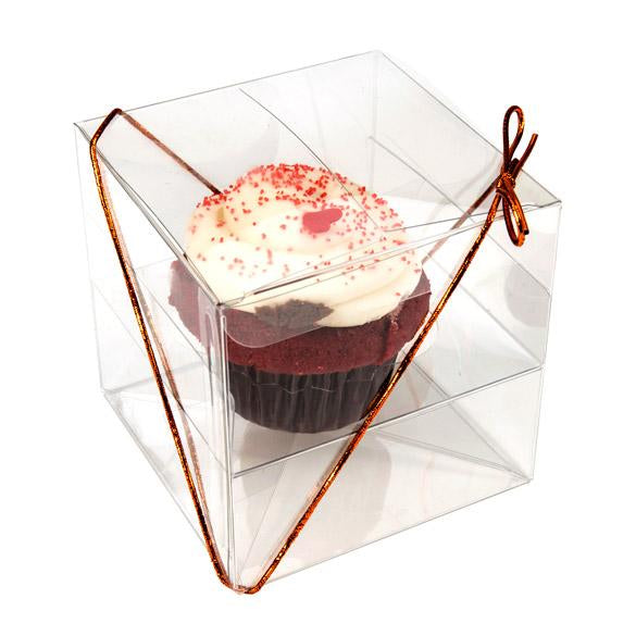 Boites à Cupcake pour un cupcake 10.2x10.2x10.2cm (100 pièces) [CBS56]