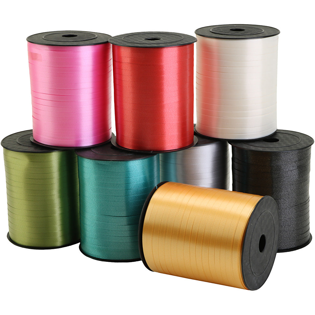 Curling Ribbon, W: 5 mm, assorted colours, 8x400 m