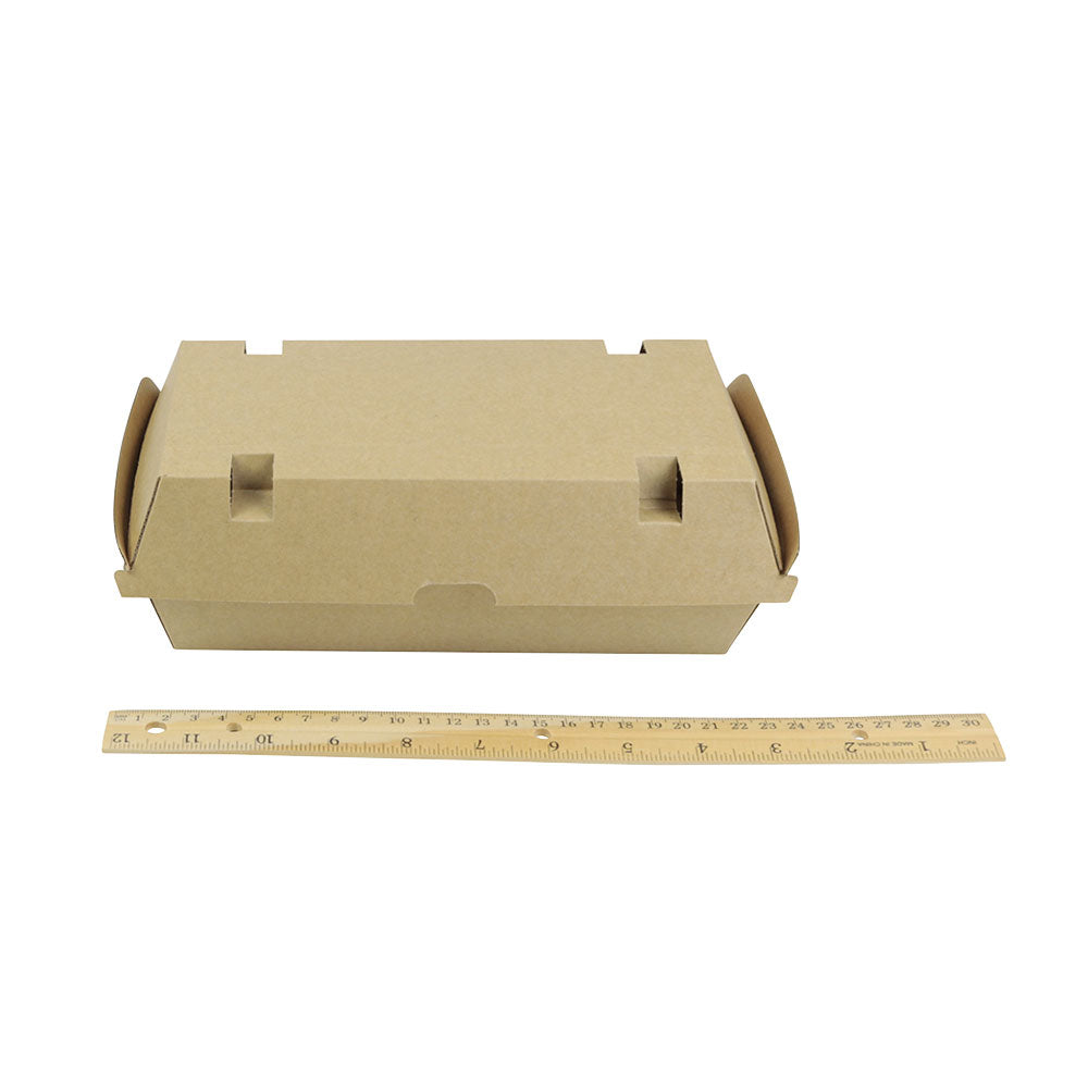 Take-away-Boxen Karton mit Klappdeckel 24,8x13x7,5 cm Braun (200 Stück) [GB-DFC04325]