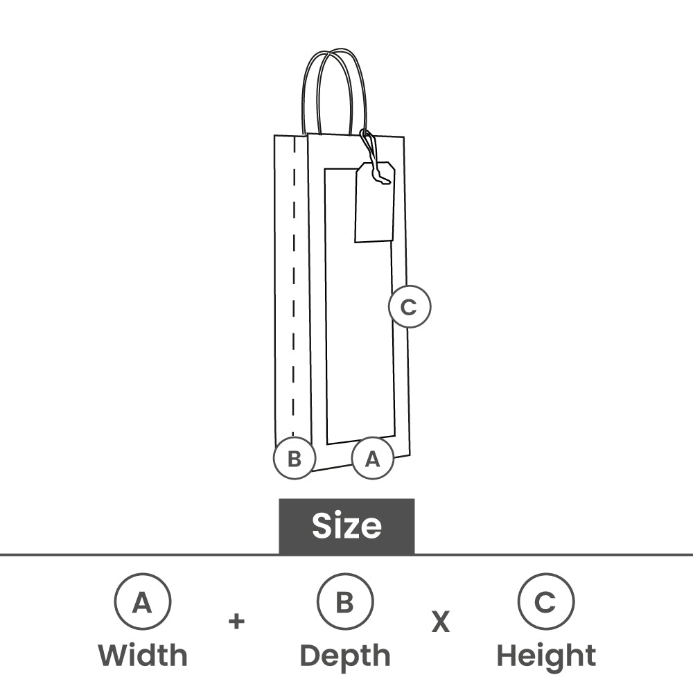 Sacs cadeaux avec fenêtre et étiquette 12+10x35cm noir (100 pièces) [FP-DPT122]