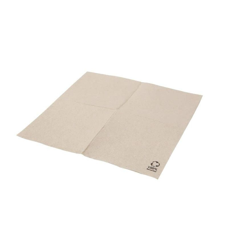 Servietten Papier Braun 20 x 20 cm, 2-lagig 1/4 gefaltet (2400 Stück) [GB-DSE02820]