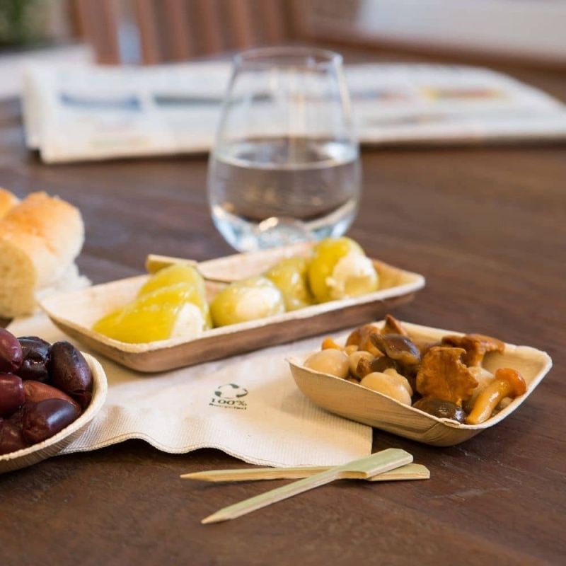 Ciotola in foglia di palma 8,1 x 2,4 x 16 cm 125 ml (400 pezzi) [GB-DTW05474]