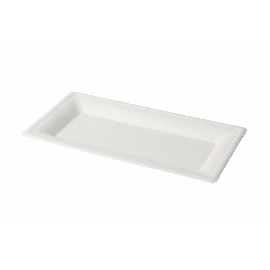 Sugarcane-plates 26x13 cm rectangular (500 pieces)