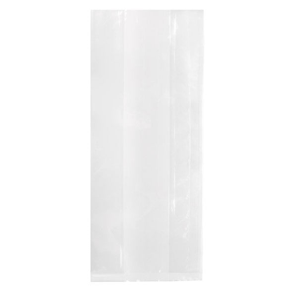 Öko-Beutel Transparent 12.7x7.6x29.2cm mit Seitenfalten (100 Stück) [CSG5]