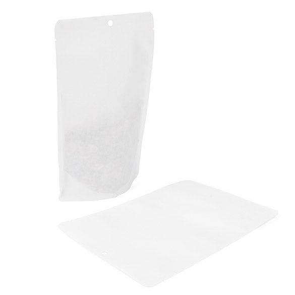 Standbodenbeutel Kraft Weiß Umweltfreundlich 14,9x8,9x23,2 cm (100 Stück) [SUPEK7W]