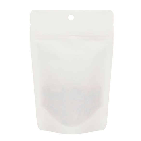 Doypack Compostable Kraft Blanc 10,2x6x15,2cm | 57g (100 pièces) [ZBGEK2W]