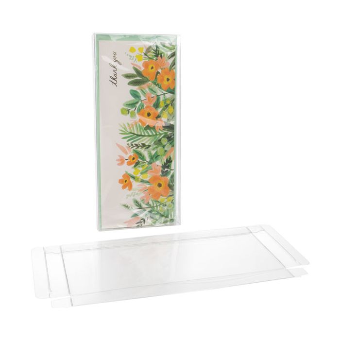 Boites cadeau plastique à transparence cristalline 10.8x2.1x24.3cm (25 Pièces) [FB128]