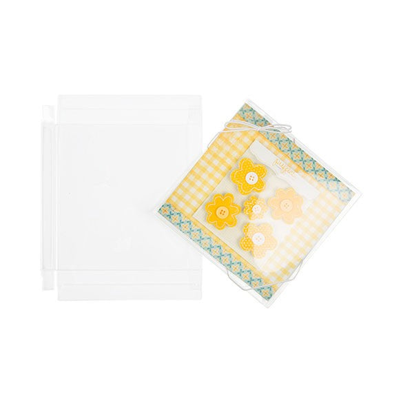 Boites cadeau plastique à transparence cristalline 14.9x1.6x14.9cm (25 Pièces) [FB190]