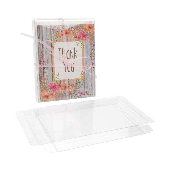 Boites cadeau plastique à transparence cristalline 11.4x2.1x14.9cm (25 Pièces) [FB27]