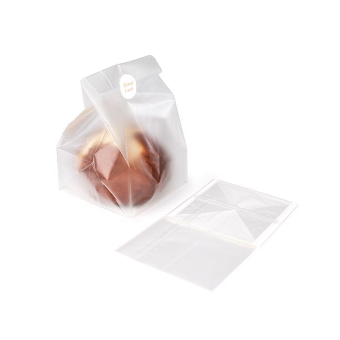 Sacchetto con fondo piatto in carta Frosted 10,2x10,2x17,8 cm (100 pezzi) [FFGPB9]