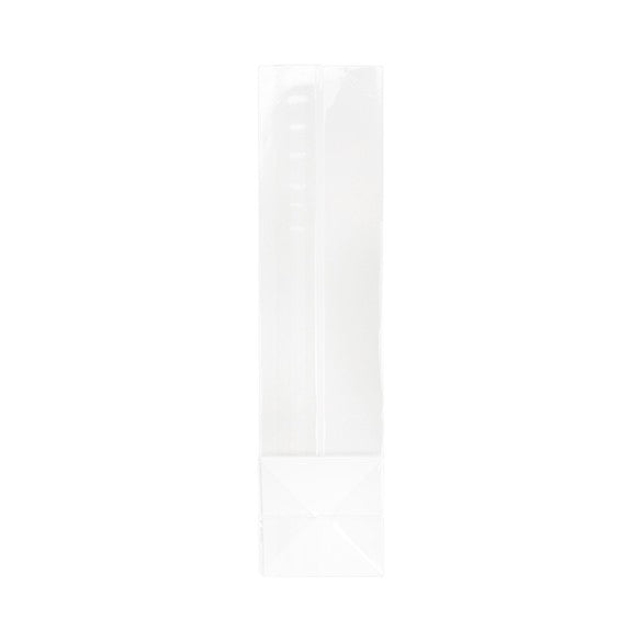 Blockbodenbeutel 5.1x5.1x21cm Transparent mit Bodenblatt (100 Stück) [FGPB11]