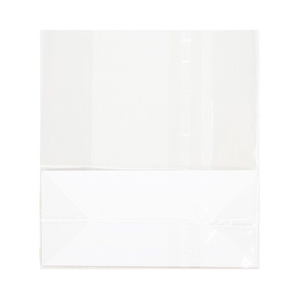 Blockbodenbeutel 12.7x5.7x12.7cm Transparent mit Bodenblatt (100 Stück) [FGPB18]