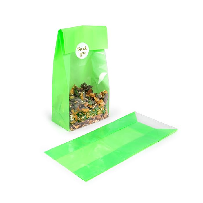 Sacchetto con fondo piatto in carta Verde neon 12,7x7,6x30,5 cm (100 pezzi) [FGPB1NG]